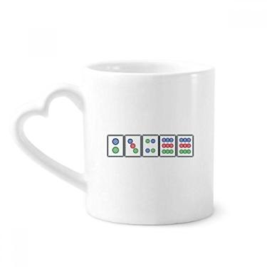 Imagem de Dots Suit Mahjong Tiles Caneca Café Cerâmica Copos Copo Coração Vidro