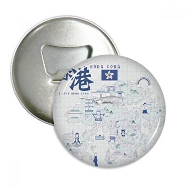 Imagem de Hong Kong Famous Points China abridor de garrafas ímã de geladeira emblema multifuncional