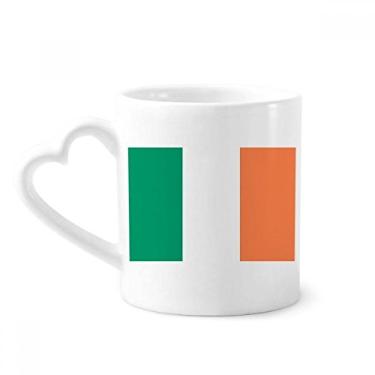 Imagem de Caneca com bandeira nacional da Irlanda Europa país caneca café cerâmica copo de coração de vidro