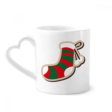 Imagem de Meia de Natal Caneca de festival de desenho animado café cerâmica copo de coração de vidro