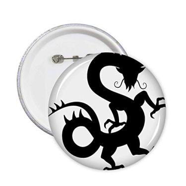 Imagem de Desenho de dragão China padrão chinês pinos crachá botão emblema decoração acessório 5 peças