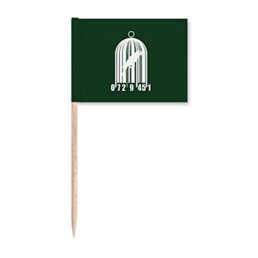 Imagem de Marcadores de palito de dente de gaiola de pássaro para digitalização de código de barras Decoração de festa