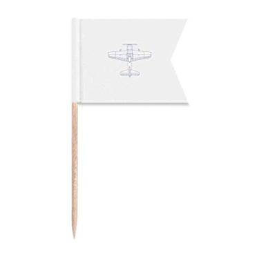 Imagem de Letras de aeronaves arte decorativa militar presente bandeira de palito de dente moda marcação para bolo de festa prato de queijo