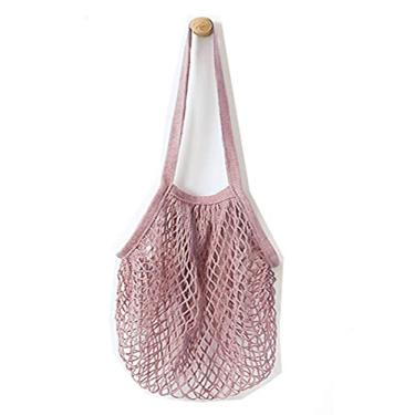 Imagem de (Purple) - Flyou Portable Reusable Mesh Cotton Net String Bag Organiser Shopping Tote Handbag Fruit Storage Shopper NEW (purple)