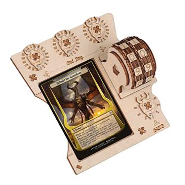Imagem de Commander EDH Command Zone Tray with Life Counter Wooden Compatible with Magic The Gathering, MTG