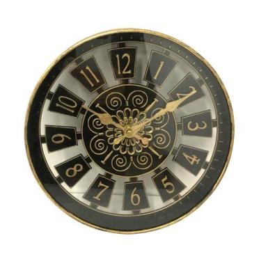 Imagem de Relógio De Parede 25X4cm Dial Vazado Colonial Preto E Bronze - Cim