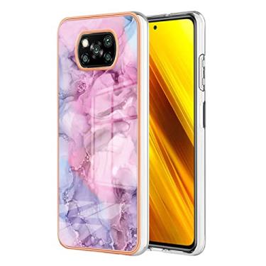 Imagem de Capas de armadura de mármore bonitas compatíveis com Xiaomi Poco X3 NFC X 3 NFC Capa de silicone Moldura Simplicidade Proteção à Prova de Choque (3, Xiaomi Poco X3 NFC)