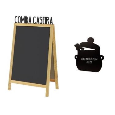 Imagem de Lousa Cardápio Restaurante Caseiro Kit Duas Placas - Fábrica Da Moldur