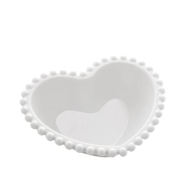 Imagem de Conjunto 2 Bowls Porcelana Coração Beads Branco 15X13X5Cm
