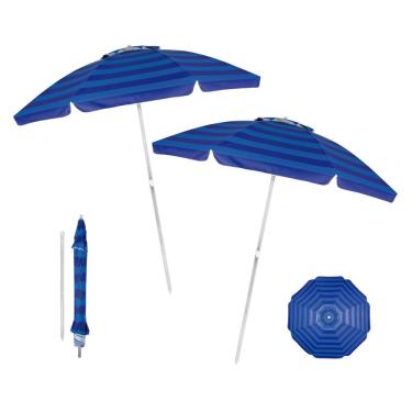 Imagem de Kit 2 Guarda Sol Alumínio Articulado 2 Metros Sombreiro Praia Piscina - Mor