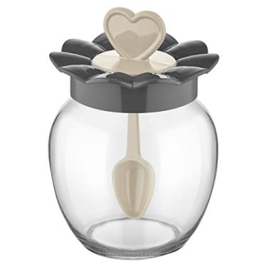 Imagem de Pote para geleia em vidro com tampa em plastico 370ml D9xA13cm cor cinza-TRANSPARENTE - QLux- Full Fit