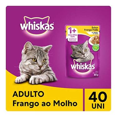 Imagem de Kit Ração Úmida Whiskas Sachê Frango ao Molho Para Gatos Adultos 40x85g