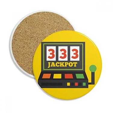 Imagem de One Arm Bandit Ilustration Caneca de porta-copos Jackpot com proteção de mesa, pedra absorvente