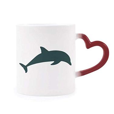 Imagem de Caneca Blue Ocean Streamline para natação golfinho sensível ao calor Caneca vermelha que muda de cor