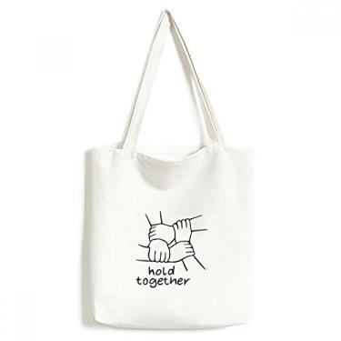Imagem de Sacola de lona personalizada Hold Together para gestos bolsa de compras casual