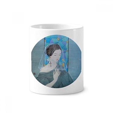 Imagem de Blue Beauty — Suporte para caneta de escova de dentes de pintura chinesa com suporte de cerâmica