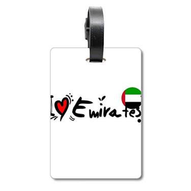 Imagem de I Love Emirates Bandeira da Palavra Love Heart Ilustration Mala Etiqueta para Bagagem Cartão Scutcheon Etiqueta