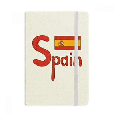 Imagem de Caderno com estampa vermelha da bandeira da Espanha em tecido com capa dura e diário clássico