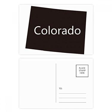 Imagem de Mapa dos EUA Colorado America Conjunto de cartão postal aniversário correspondência cartão de agradecimento