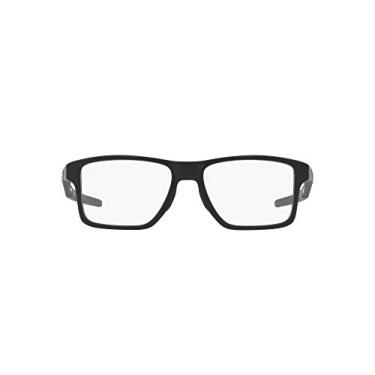 Imagem de Armações de óculos de grau Oakley masculino OX8143 com chanfro quadrado, lente preta acetinada/demo, 54 mm