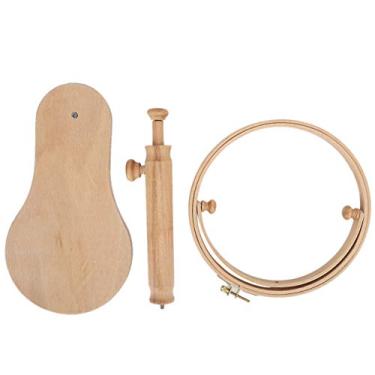 Imagem de Suporte de moldura para bordado, suporte redondo para bordado de madeira portátil para costura em casa