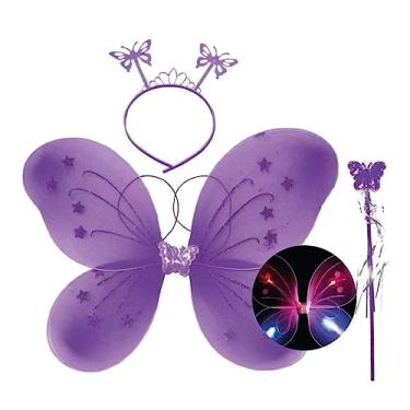 Imagem de Kit Asa Borboleta Roxo Com Led
