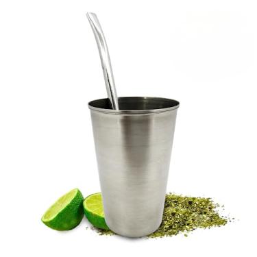 Imagem de Kit 1 Copo De Inox 200ml 1 Bomba Lisa Para Tereré