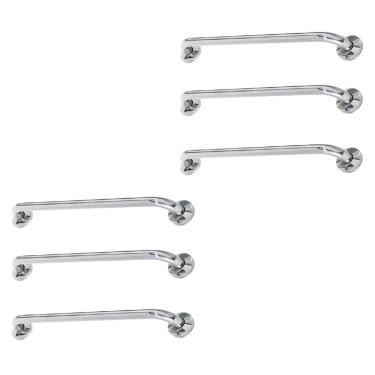 Imagem de Alça Barra de Apoio 60cm Inox Segurança Kit 6 Unidades Banheiro Suporte Ajuda Gestante...