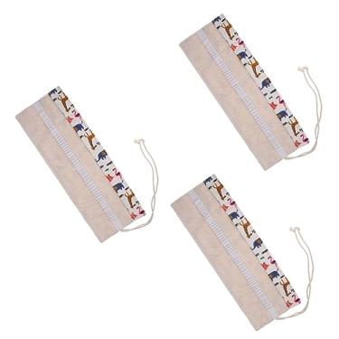Imagem de NOLITOY Rolo De 3 Peças Para Estudantes Grande Para Armazenamento De Estudantes Bolsa De Lona Várias Canetas De Lápis Economizadoras De Espaço Envoltório Bolsa