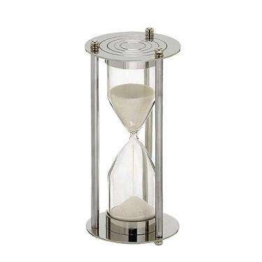 Imagem de Ampulheta Decorativa Vidro Prata 17cm