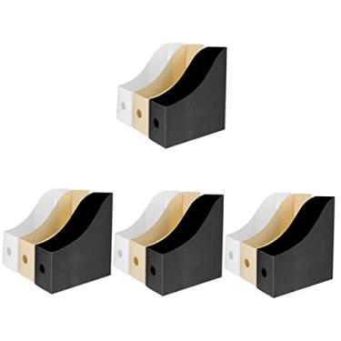 Imagem de NOLITOY Caixa Organizadora De 12 Peças Caixa De Livros E Livros Porta-Documentos Casa Para Armazenamento De Escritório Preto Bege Caixas Brancas Arquivos Suportes De Prateleira De