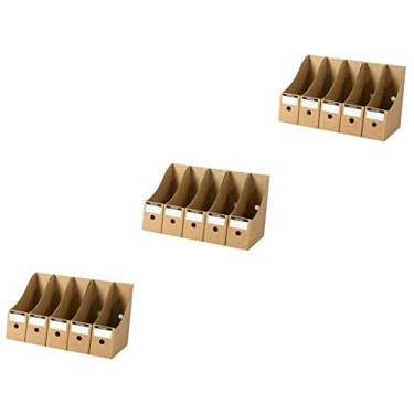 Imagem de PRETYZOOM 3 Conjuntos De Presente Kraft Cinco Para Mesa Documento Organizador De Mesa Em Branco Livros De Mesa Estante Arquivos Decorativos Compartimento De Rack Documentos Adesivos