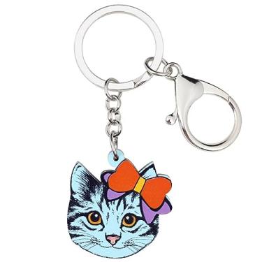 Imagem de ZALTAS Chaveiro Com Laço De Gato Para Mulheres Meninas Senhoras Bolsa Joias Chaveiro Pingente PresenteRoxo