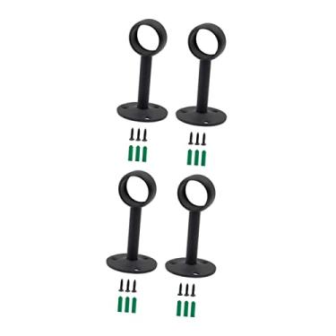 Imagem de VOSAREA 1 Conjunto Suporte De Haste De Flange Suporte De Haste De Armário Suporte De Haste De Tapeçaria Haste De Cortina De Metal Suportes De Cortina Para Cortinas Suporte De Haste De