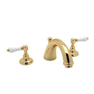 Imagem de Rohl A2154LPIB R9431402Pn A2154Lp Torneira de banheira romana San Julio com puxadores de alavanca de porcelana, latão inca