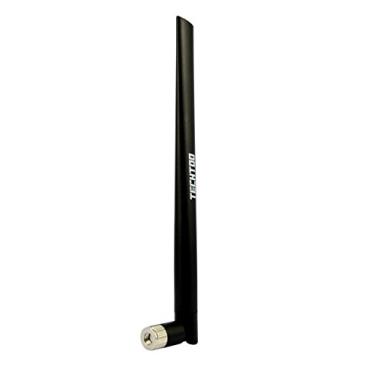 Imagem de TECHTOO Antena WiFi de banda dupla 7dBi 2,4 GHz/5,8 GHz com conector fêmea RP-SMA para roteador de rede sem fio, adaptador USB, cartão PCI, câmera IP, extensor de alcance sem fio DJI Phantom, drone