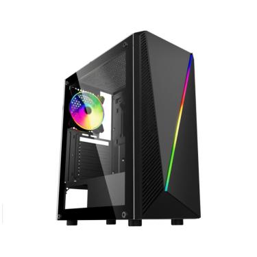 Imagem de Gabinete Gamer K-Mex Yaiba 1 05AA - Lateral em Vidro Temperado, USB 3.0, Iluminação LED, ATX, Preto