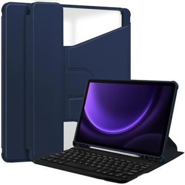 Imagem de Capa do caso da tabuleta. Capa para tablet inteligente compatível com Samsung Galaxy Tab S9 FE capa SM-X510/SM-X516 capa de 11 polegadas com capa de teclado suporte de visualização multiângulo (Size