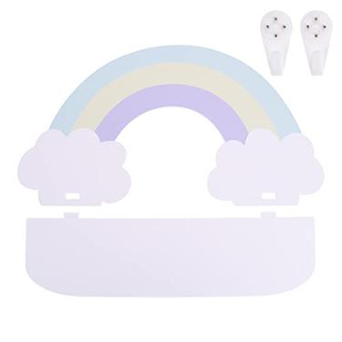 Imagem de Purple Cloud Shelf Wall Storage Shelves Wood Floating Shelves Wall Mounted Cloud Shelf for Kids Bedroom Living Room Bathroom Kitchen Office Decor (Color : Blue)