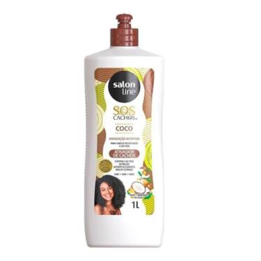Imagem de Salon Line, Ativador de Cachos, SOS Cachos, Coco, Hidratação Nutritiva, Vegano - Cabelos Ondulados, Cacheados e Crespos, 1 L