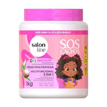 Imagem de Salon Line, Creme para Pentear, SOS Cachos Kids, Hidratação 5 em 1, Vegano - Para Cabelos Ondulados, Cacheados e Crespos, 1kg