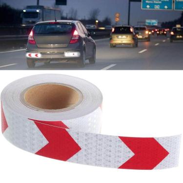 Imagem de Faixa Refletiva Sinalizaçao 25 Metros Segurança Seta Estrada Caminhao Transito Automotivo Anti Acidente