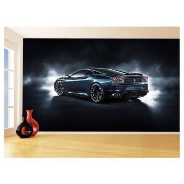 Imagem de Papel De Parede 3D Carro Ferrari Azul Escuro 3,5M Car102