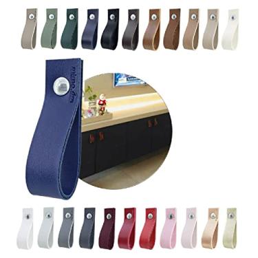 Imagem de Puxador Doko Parafuso para Móveis Armário Guarda Roupa Gaveta Porta Baús Caixas Bandeja Cesto Tábua - Cor Textura de Couro (Azul Royal)