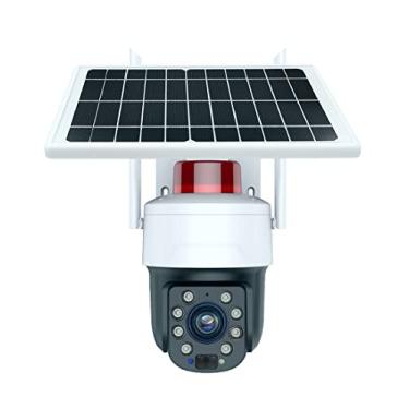 Imagem de Zoom óptico de 40 x sem fio para segurança solar ao ar livre PTZ AI áudio detecção de movimento câmera 4G, 8MP 4K segurança doméstica, holofote visão noturna colorida, visão 360, IP65 à prova d'água, alarme PIR, bateria recarregável