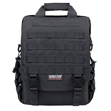 Imagem de Seibertron Bolsa mensageiro de ombro multifuncional adequada para laptop de 14,1 ou 17,3 polegadas, Laptop Black Max adequado de 14,1 polegadas, One Size