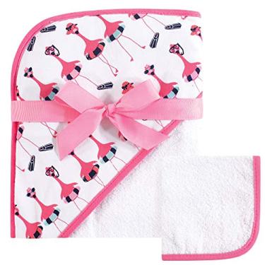 Imagem de Conjunto de toalha e toalha com capuz para bebês Hudson, Fancy Flamingo, One Size