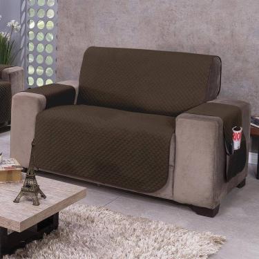 Imagem de Protetor De Sofá Dupla Face Impermeável Mr 2 Lugares - Marrom-cáqui