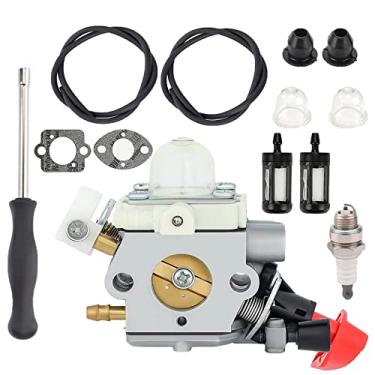Imagem de Jinerdony Carburador Carburador C1M-S267A FS70 FS56RC para Stihl FS40 FS50 FS56 FS70 FC56 FC70 HT56 HT56C KM56 KM56RC Aparador de Ervas Daninhas com Ferramenta de Ajuste de Linha de Filtro de
