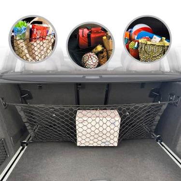 Imagem de Rede de carga de malha elástica automotiva estilo envelope para acessórios BMW X3 2017-2025 - Organizadores e armazenamento de porta-malas premium - Rede de bagagem para crossover - Melhor organizador